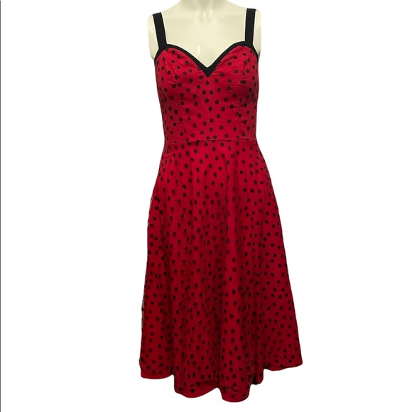 Rebel Love Red Dress with Floral Sheer Overlay - Picture 3 of 8